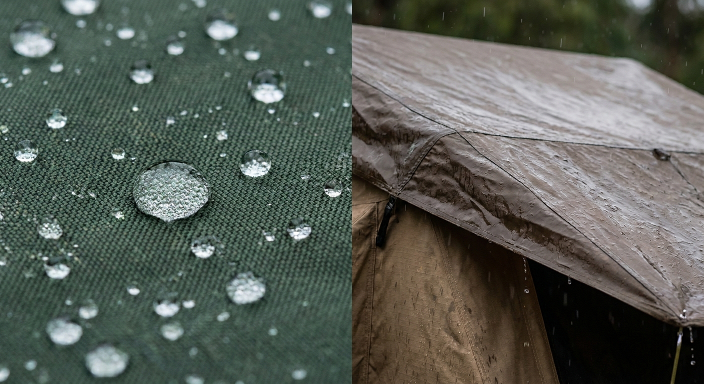 Comparison of waterproofed and untreated tailgate tent fabric