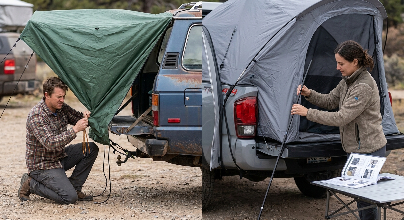 Example of a common mistake: incorrect tent fitment versus proper setup